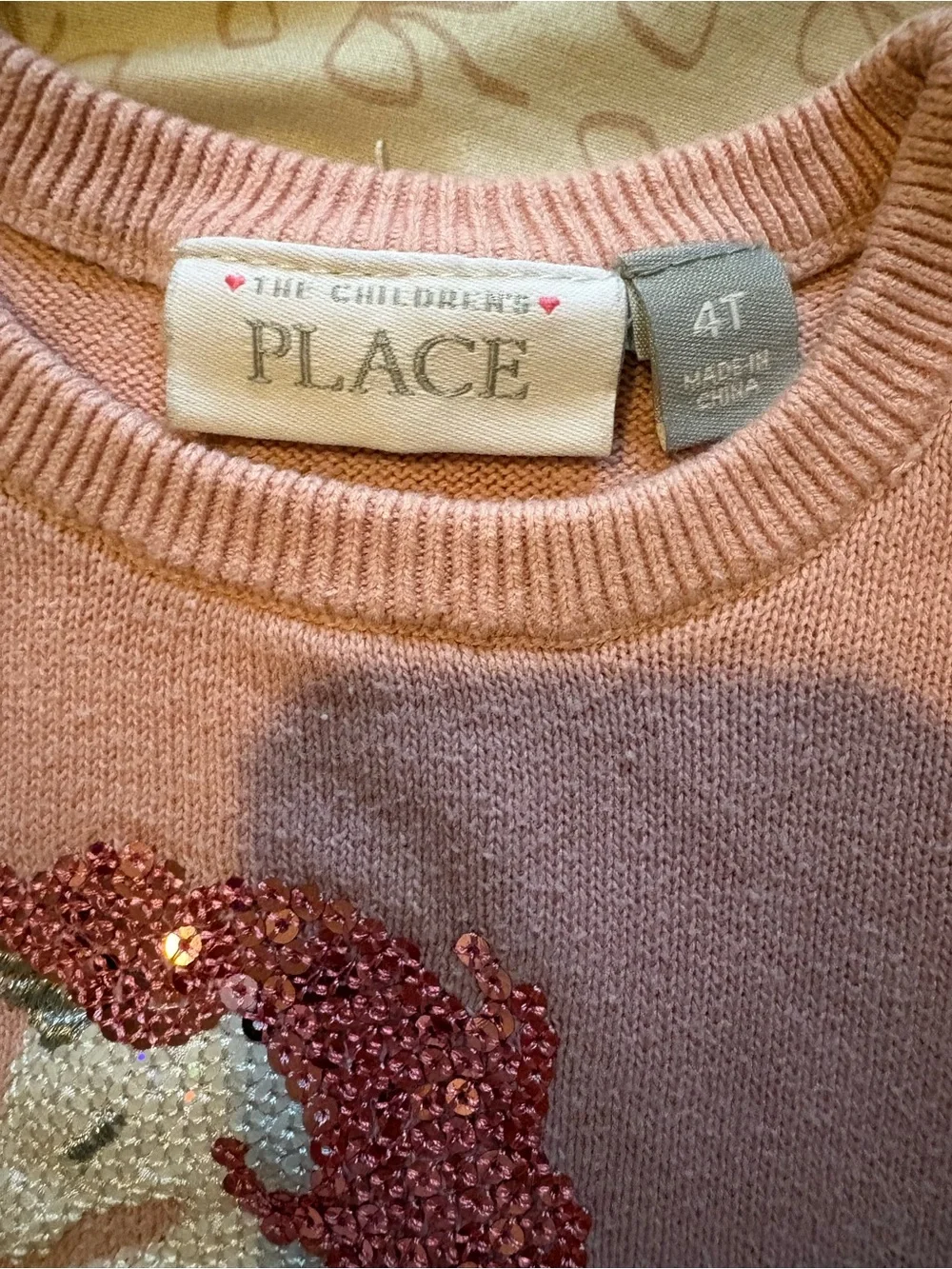 The Children's Place Pink Sequin Unicorn Crewneck Sweater